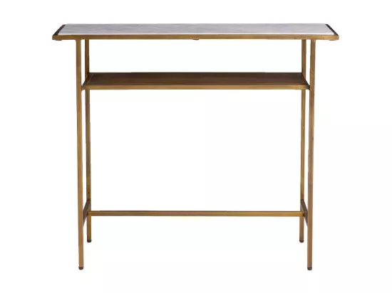 Console en métal doré et marbre Timéo