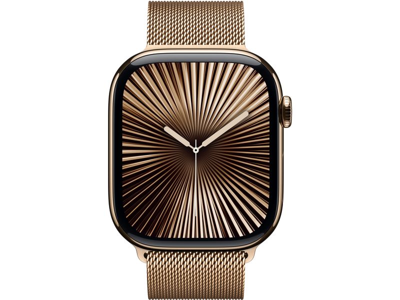 Apple Watch Series 10 46 mm LTE Titanium Gold Loop Milanese Eine glatte Zehn