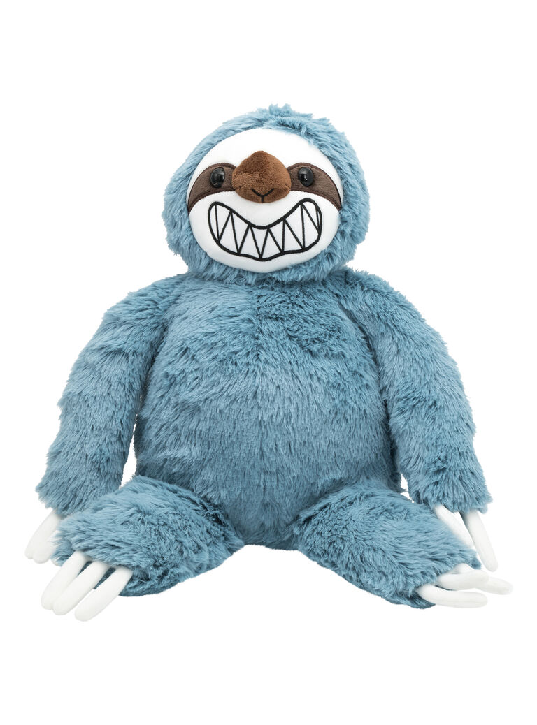 Peluche paresseux bleu grand sourire