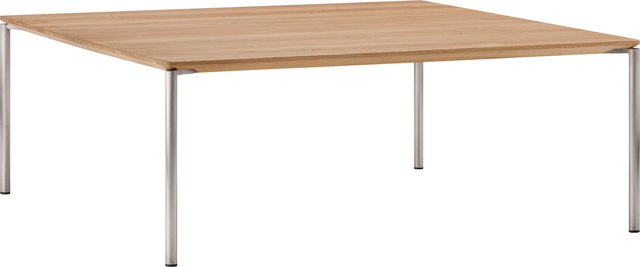 BAO Salontisch - Eiche massiv / Edelstahl / B: 90.0 cm x T: 90.0 cm x H: 35.0 cm
