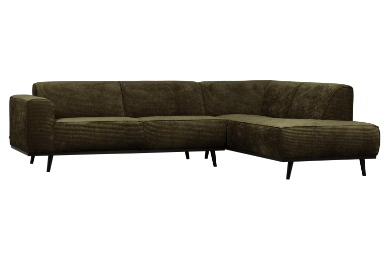 WOOOD Statement hoekbank rechts rib taupe