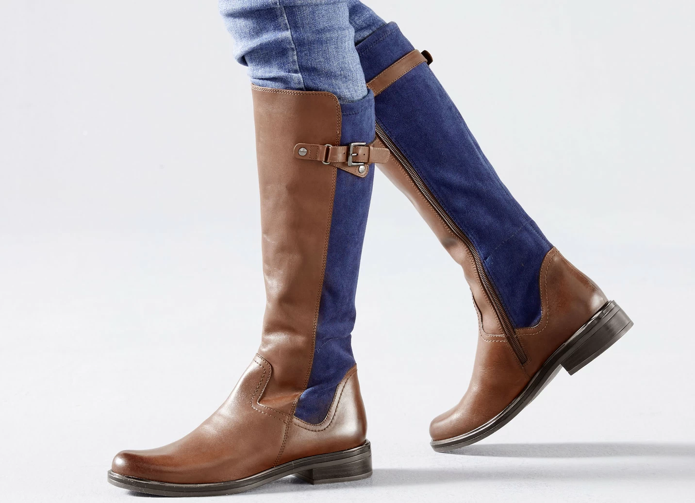 Caprice Stiefel aus edlem Nappaleder und elastischem Textilmaterial