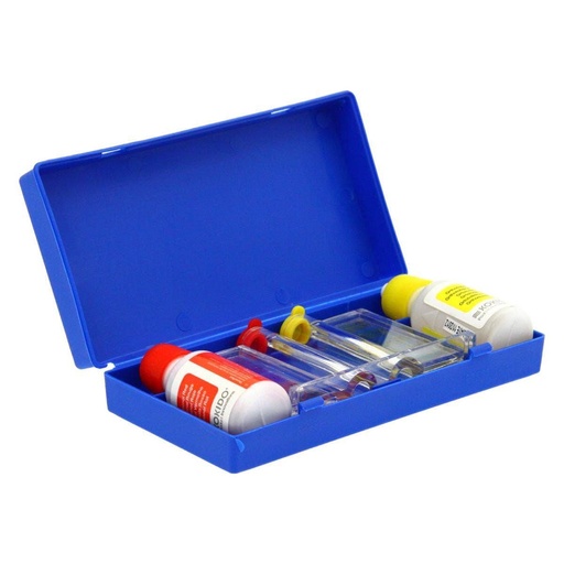 Kit de análise de líquidos Intex para teste de pH e cloro em piscinas.