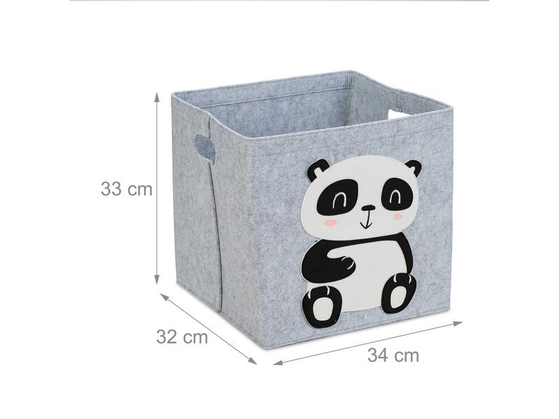 relaxdays Spielzeugkorb Panda Idealer Aufbewahrungskorb für das Kinderzimmer