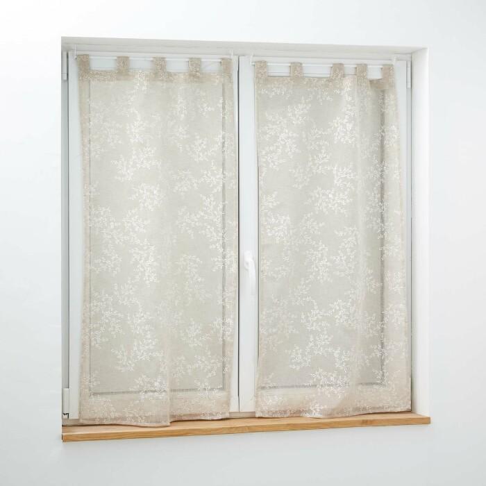 PAIRE DROITE PASSANTS 60X160CM VOILE TISSE KARLA TAUPE