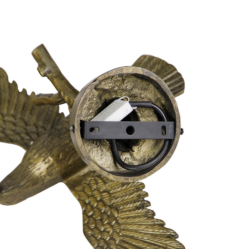 Vintage wandlamp messing - Animal Fugl