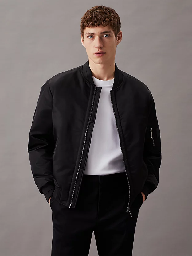 Jaqueta bomber de cetim