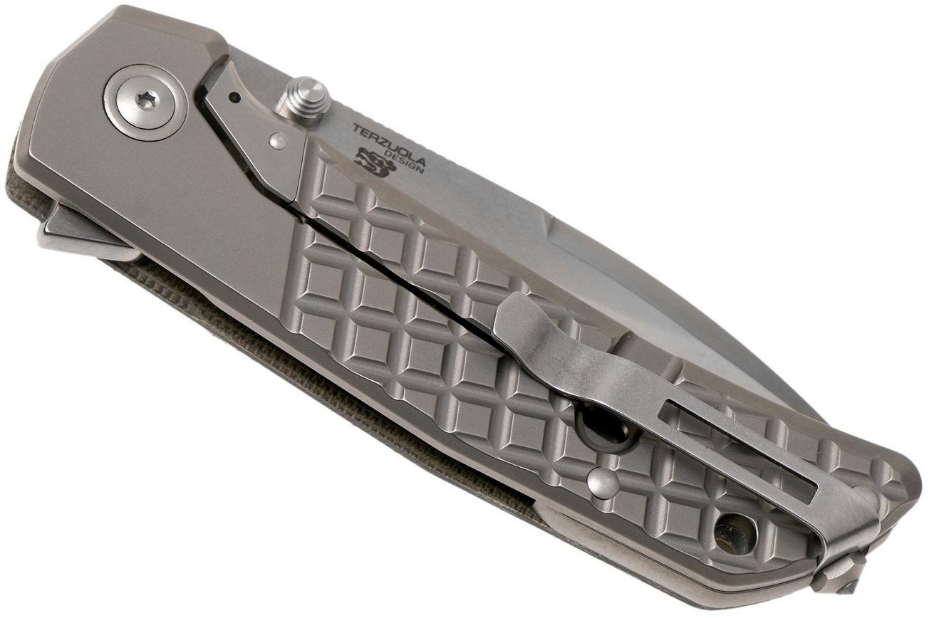 MKM Maximo MM-GCT Green Canvas Micarta zakmes, Bob Terzuola design