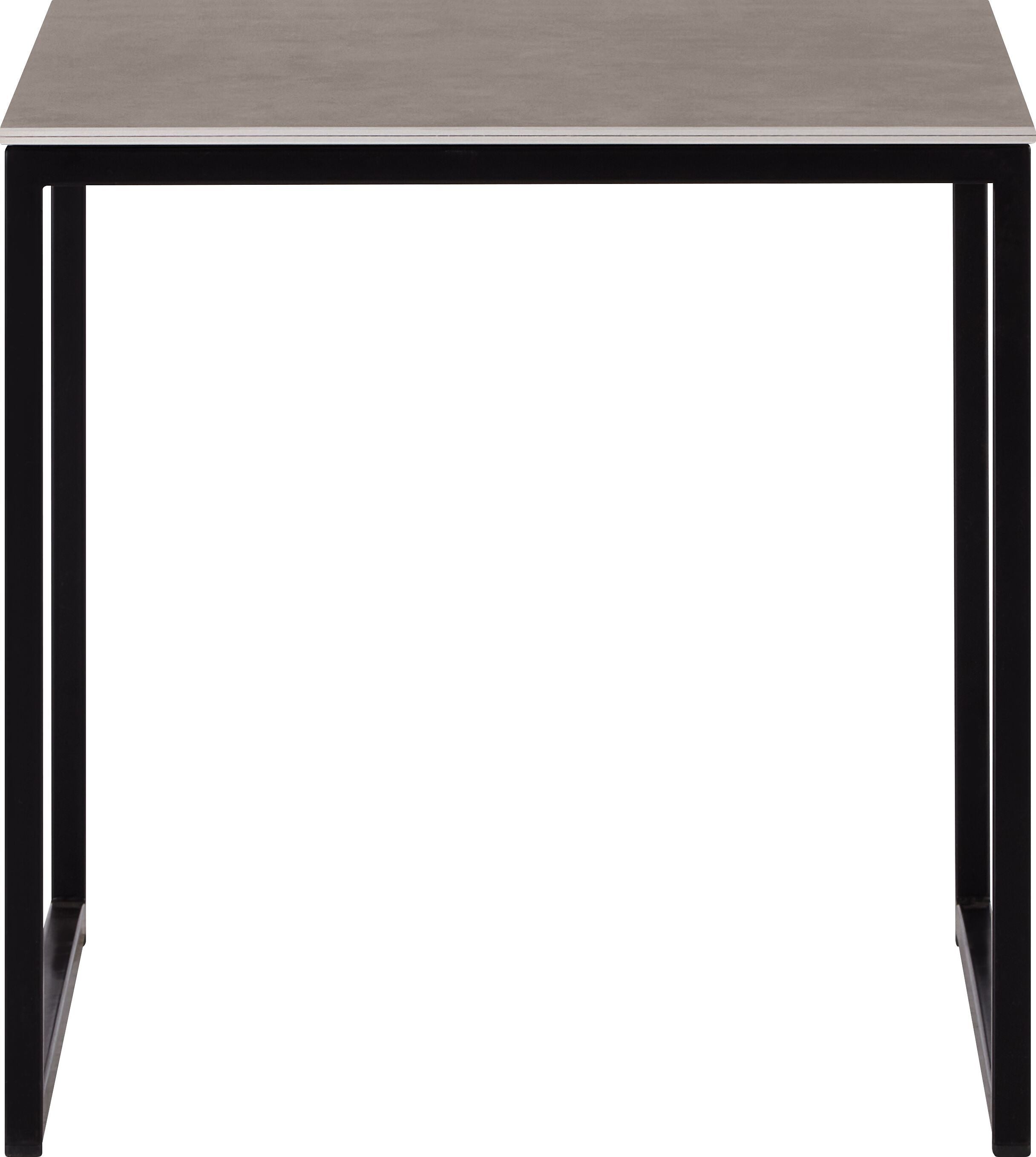 AVEA Beistelltisch - Beton hell / schwarz / B: 40.0 cm x T: 40.0 cm x H: 40.6 cm