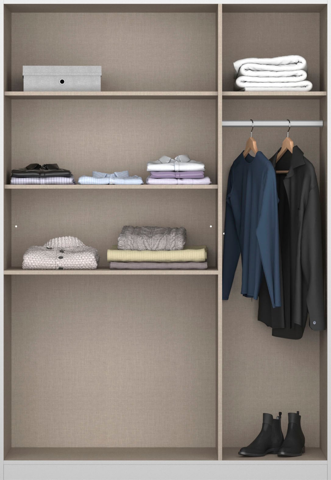 rauch Drehtürenschrank »Kleiderschrank Schrank Garderobe Garderobenschrank Topseller HOMBURG« mit viel Stauraum, oberer Schubkasten mit Einteilung MADE IN GERMANY