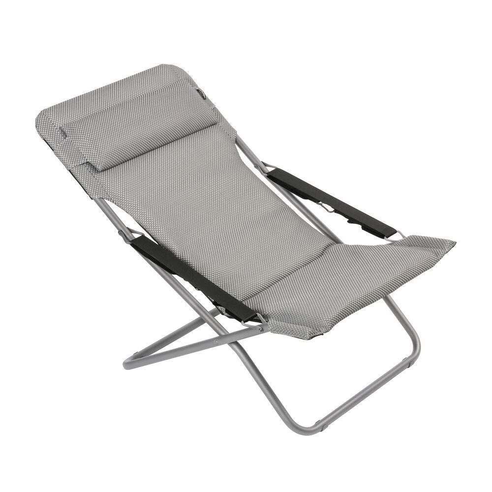 Klappbarer, gepolsterter Liegestuhl Transabed BeComfort® Grau Silver
