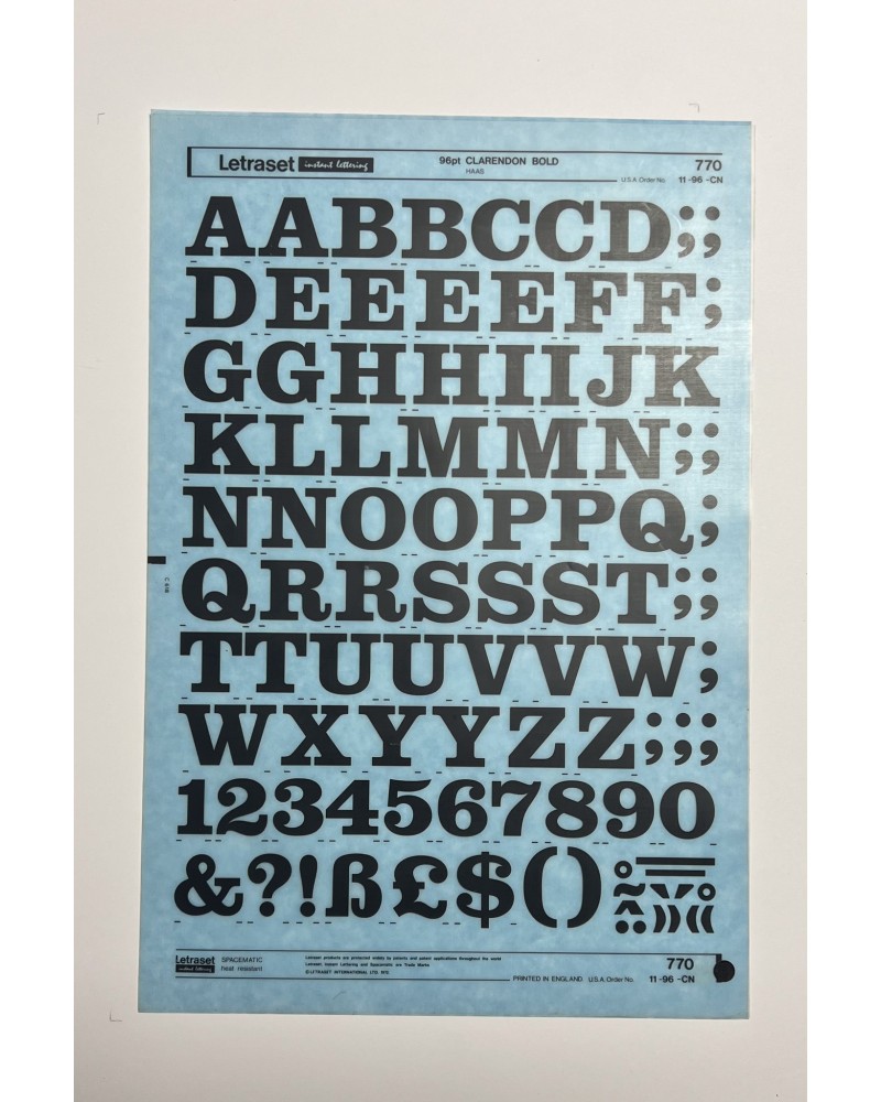 letraset-770- CLARENDON BOLD - 96pt