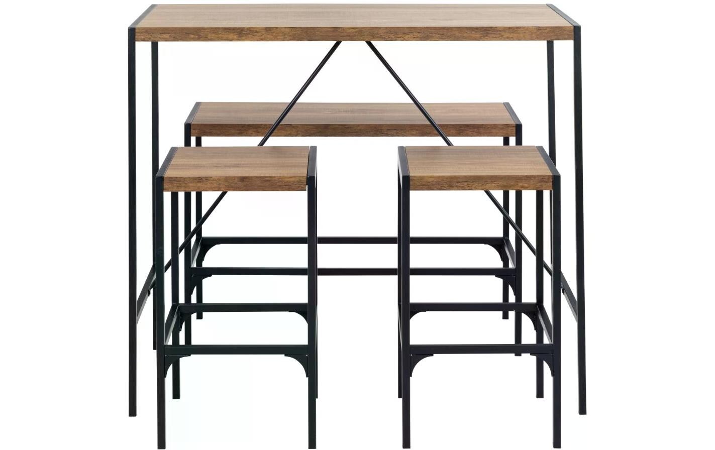Bartisch Bahamas 4-er Set, Braun/Schwarz<br>Stehtisch