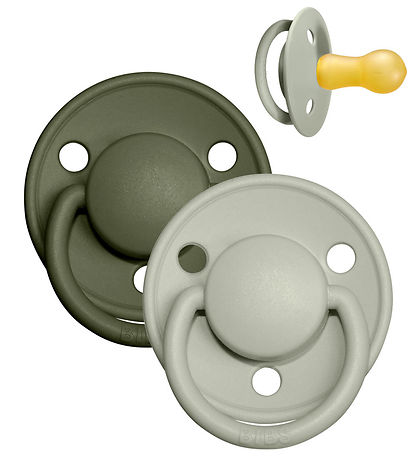 BIBS De Lux Schnuller - Gr. 2 - 2er-Pack - Rund- Sage/Hunter Gre
