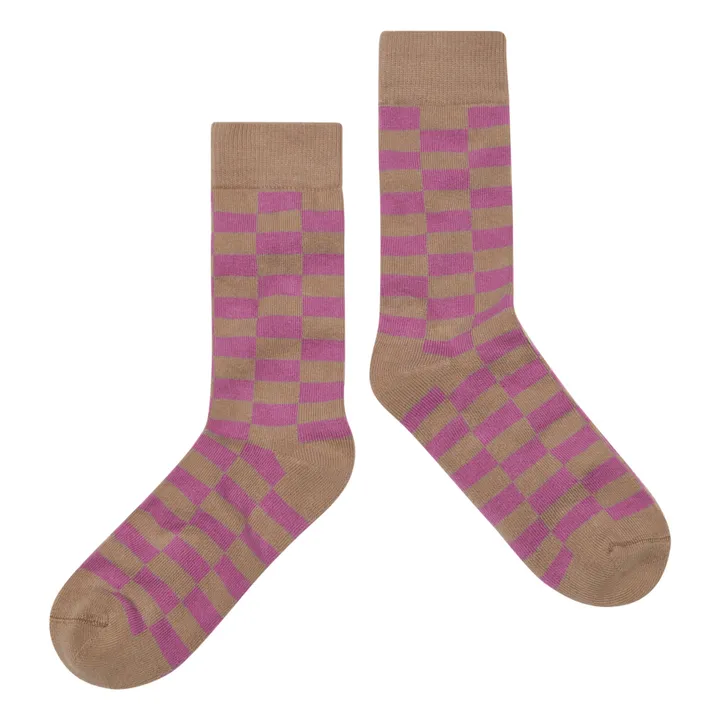 Main Story Chaussettes Damier | Marron