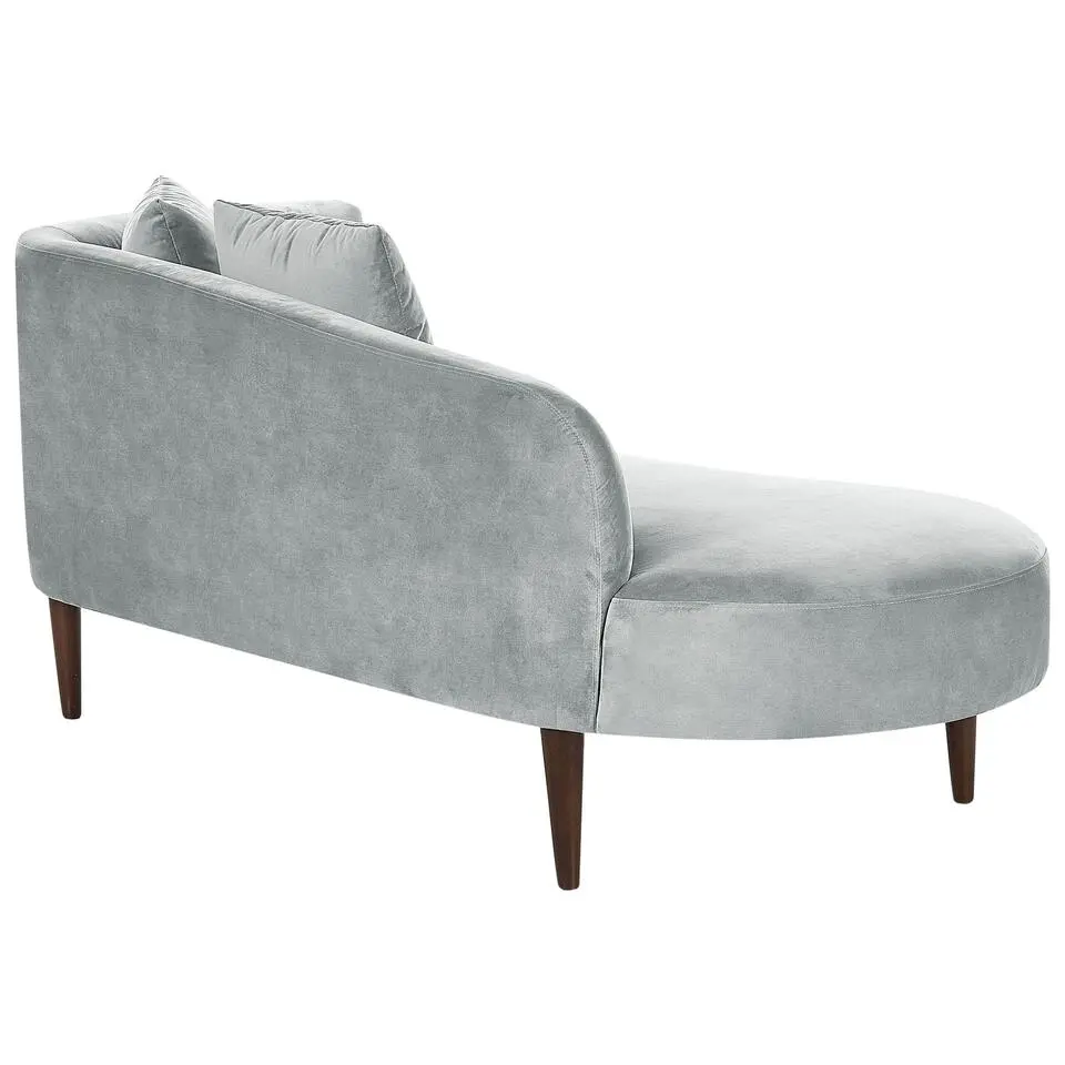 CHAUMONT - Chaise longue - Lichtgrijs - Rechterzijde - Fluweel