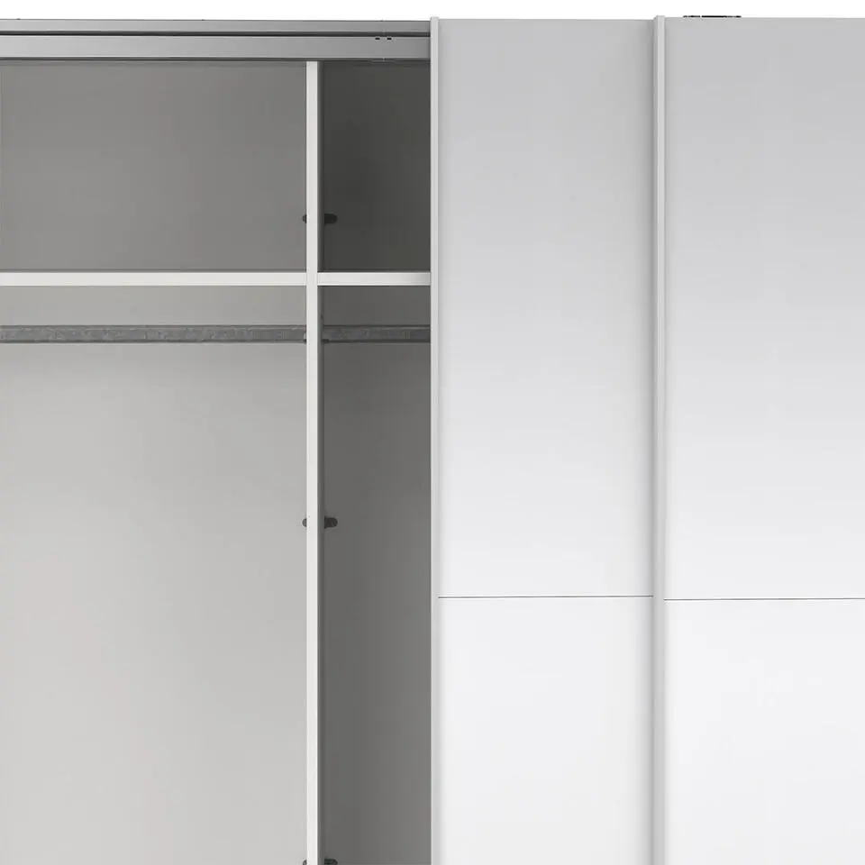 Hioshop Como schuifdeurkast 2 deuren met spiegel 245x220cm wit