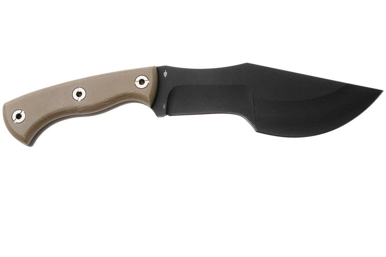 Böker Plus Tracker 2.0 02BO114, Black 1095 Carbon Steel, Brown Micarta survivalmes, Dave Wenger design