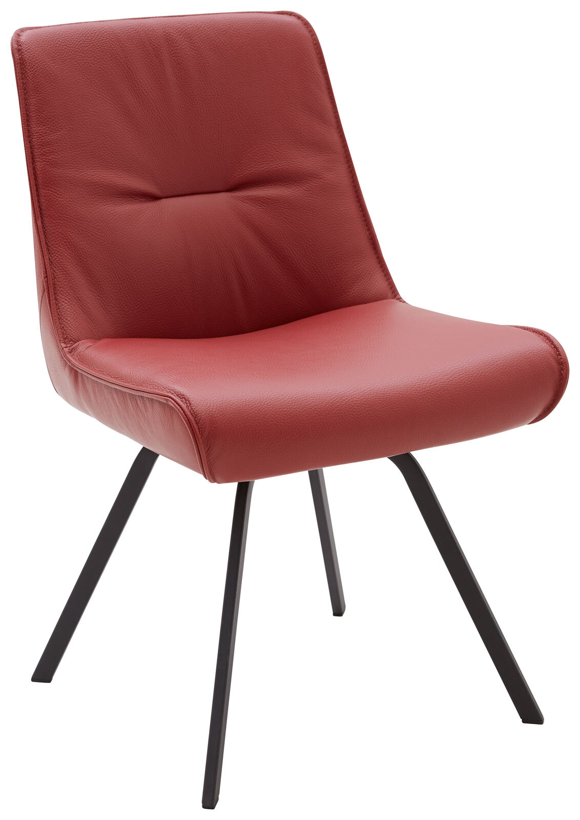 vito Stuhl JETTE Lederbezug Soleda rot/schwarz