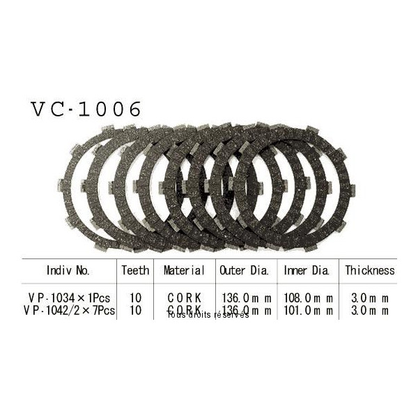 Kyoto - Disques garnis d'embrayage VC1006