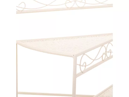Support de pot de fleurs en fer forgé à 3 niveaux, blanc, 55x30x61h cm