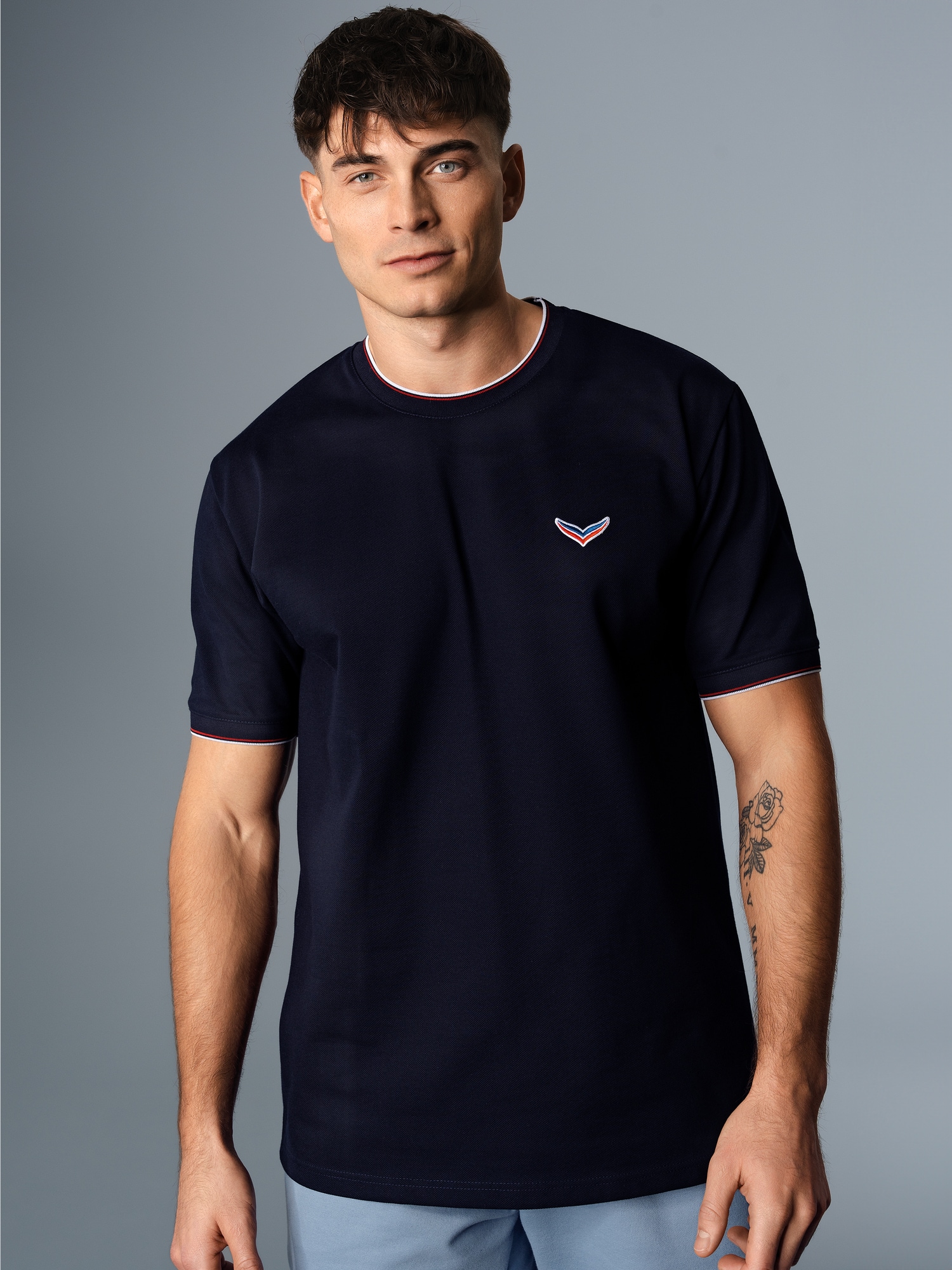 T-Shirt in Piqué-Qualität Navy