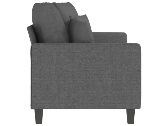 Canapé à 2 places Gris foncé 140 cm Tissu