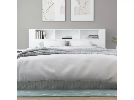 Armoire de tête de lit Blanc 200x18,5x104,5 cm