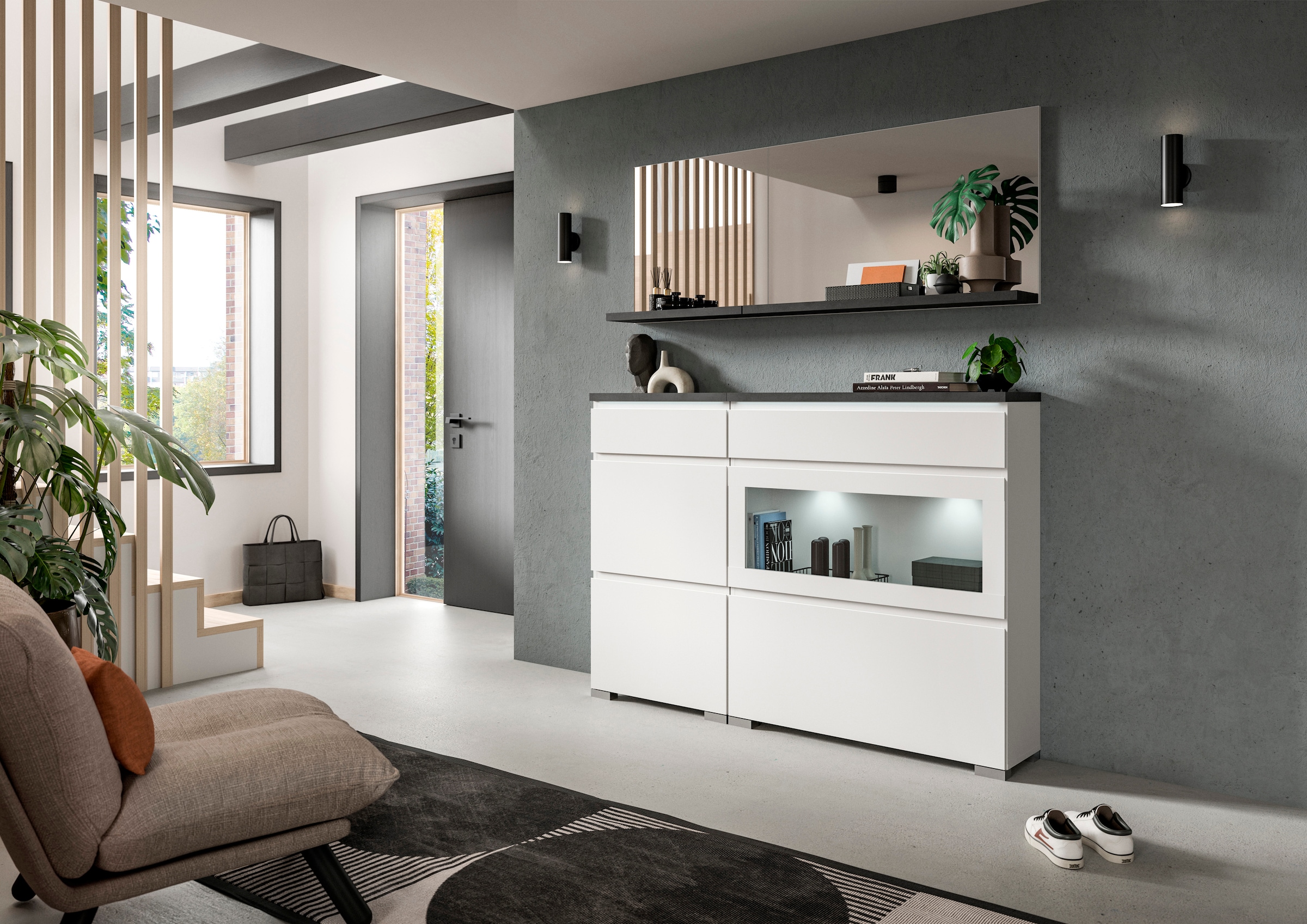 INOSIGN Wandspiegel »Skoskap, Breite 60 cm, 1 Ablageboden, inklusive Wandmontagematerial« Garderobenspiegel, Spiegel, Flurspiegel, Dielenspiegel, Spiegelpaneel