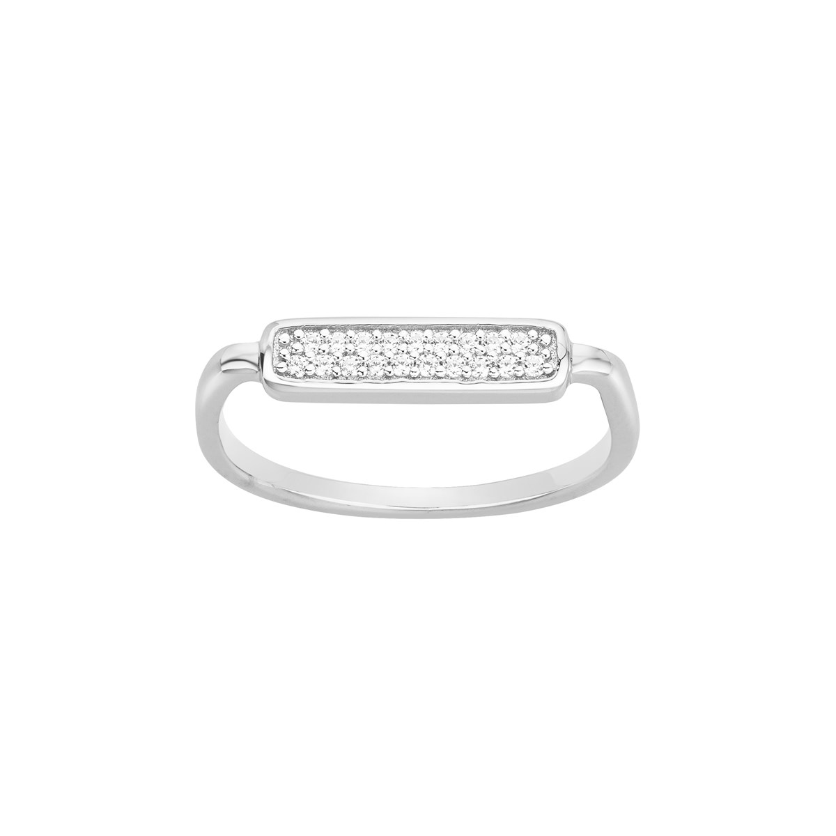 Bague en Argent avec oxyde de zirconium blanc