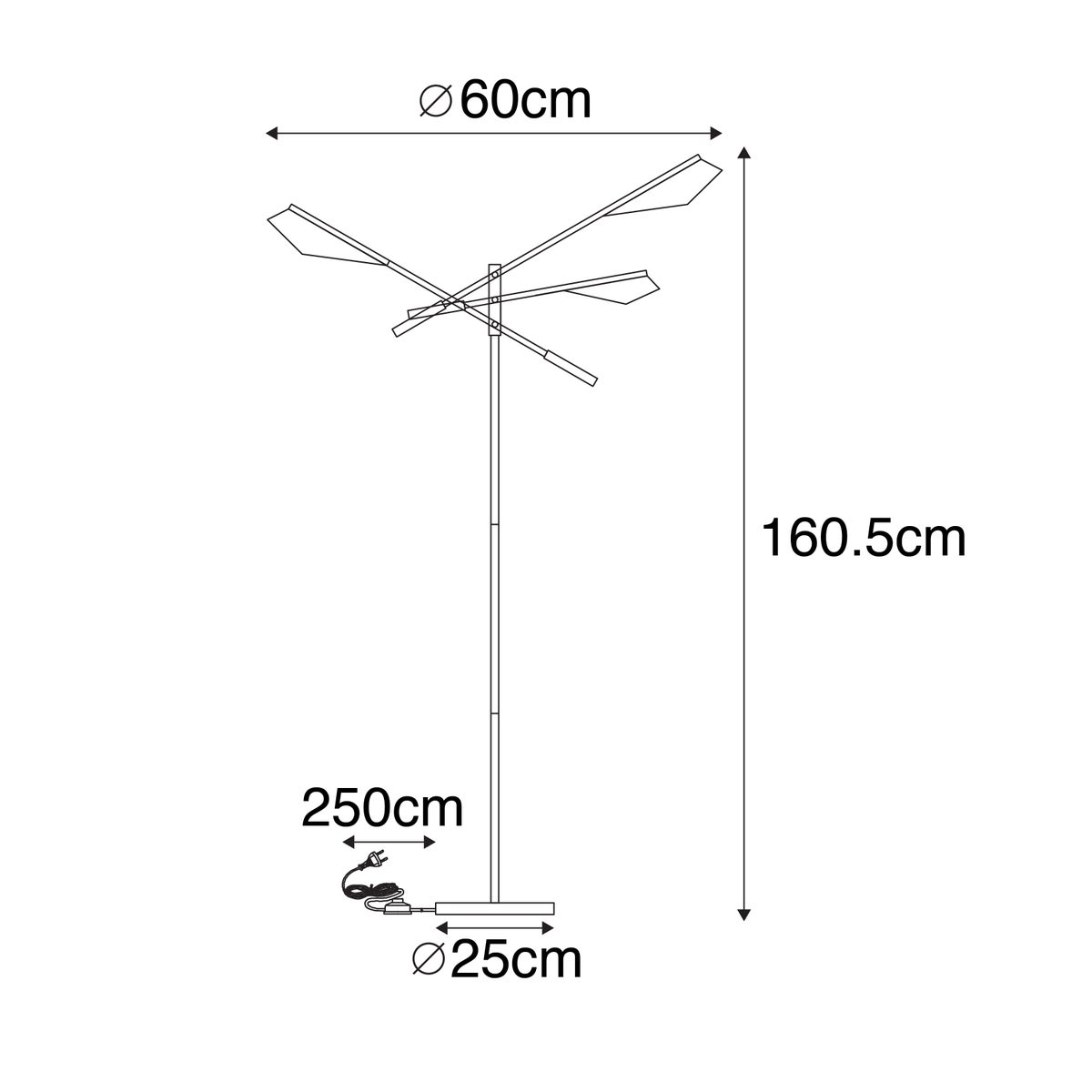 QAZQA - Design vloerlamp, zwart met goud/messing, 3-lichts - Sinem/woonkamer/slaapkamer - staal, langwerpig - geschikt voor G9 ledlampen