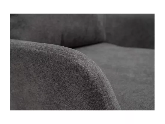 Fauteuil design en tissu effet velours gris foncé et métal noir MAXINE