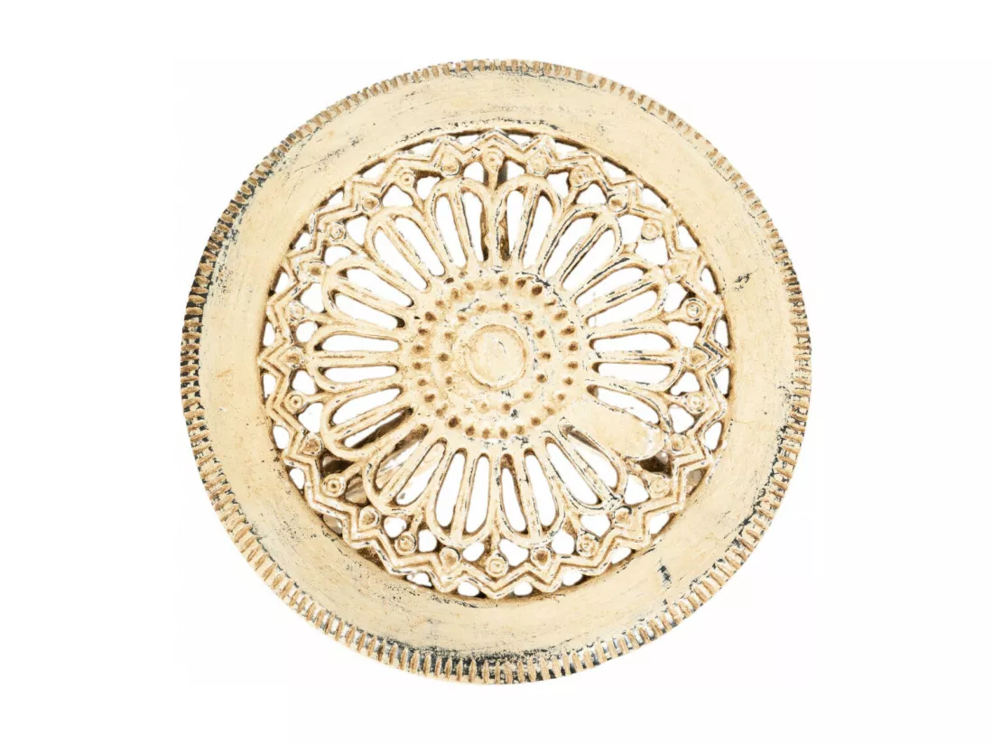 BISCOTTINI Support de Pot de Fleurs - Fonte avec Finition Argent Antique - Porte-Plante - Pot d'Intérieur et d'Extérieur - Jardinière - Jardin - Salon - Salle à Manger - Présentoir - Décoratif - 45x45x60cm
