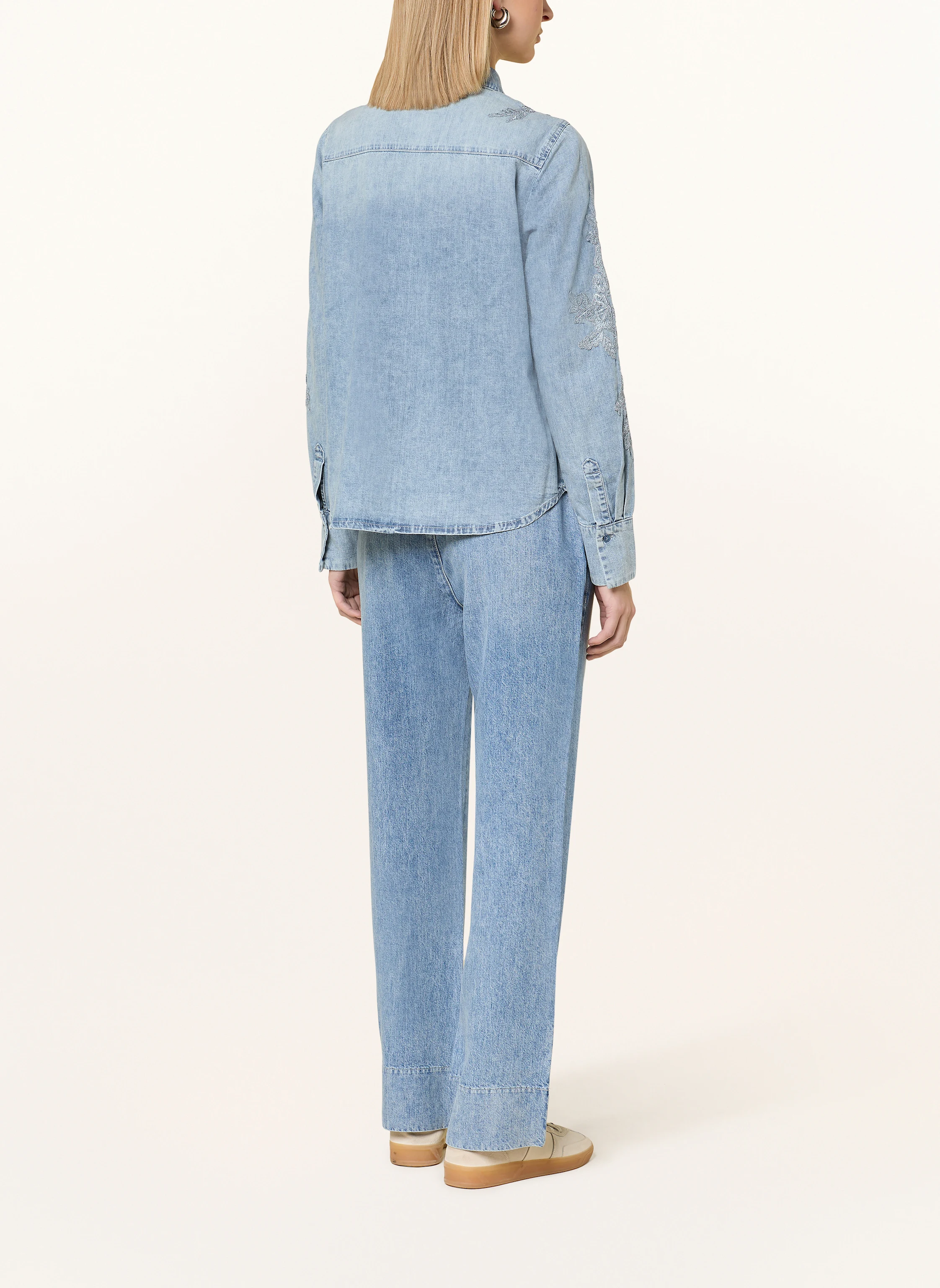 monari Jeansbluse mit Stickereien