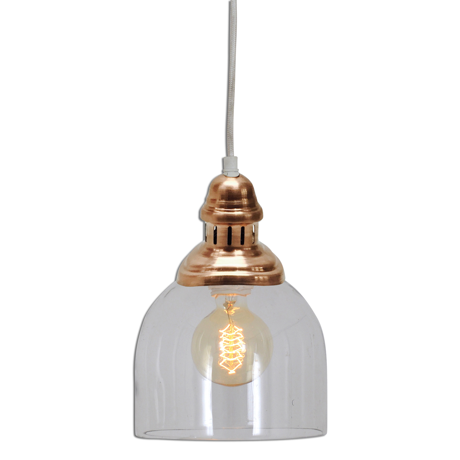 Glas-Pendelleuchte MUMBAI - kupfer - 110 cm