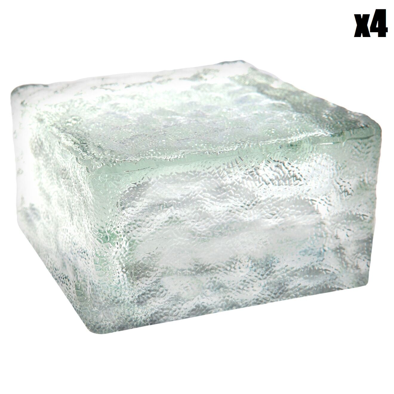 Pratik Garden 4 Pavés solaires mambo blancs - 7x7x5  cm