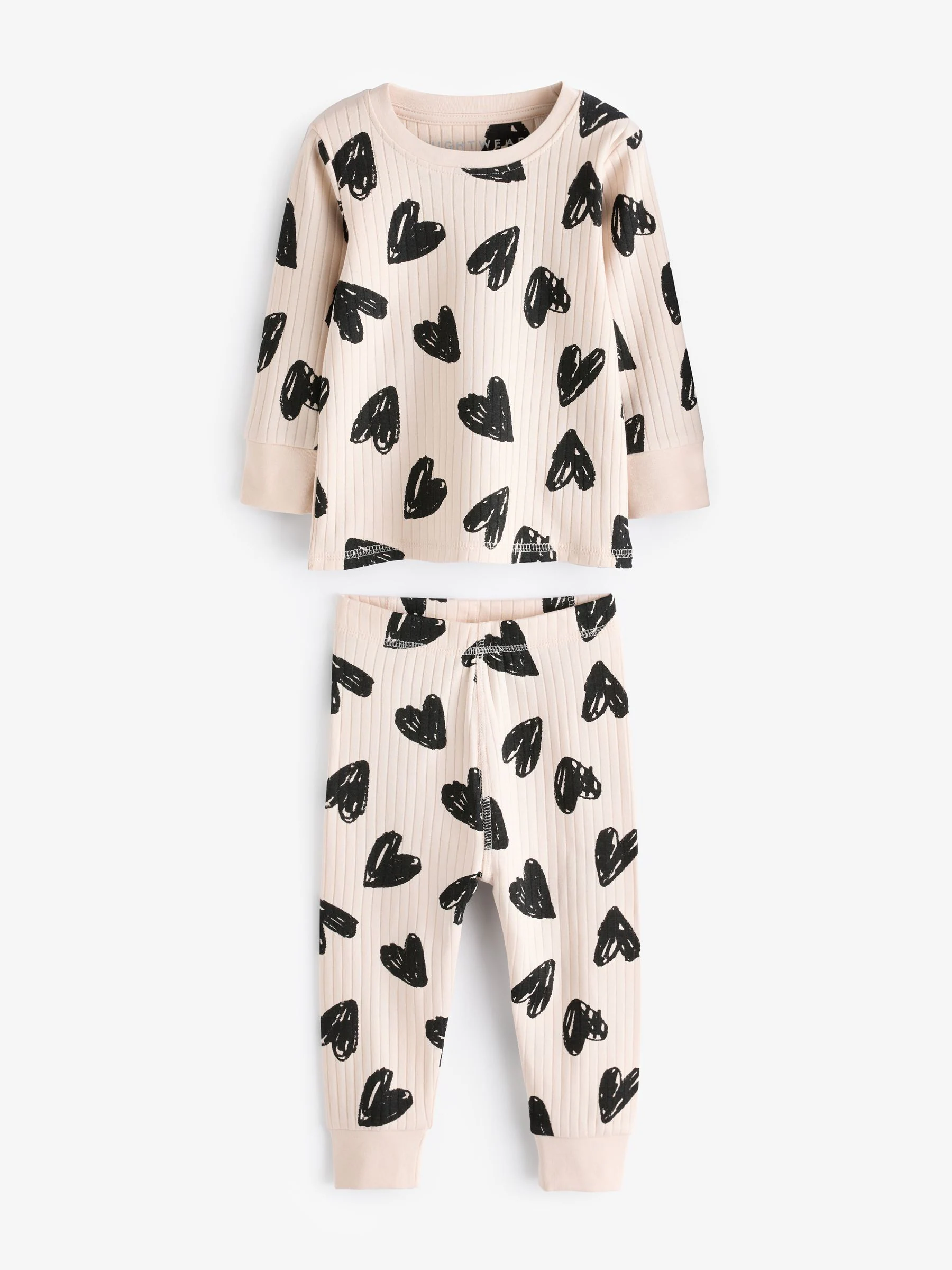Antracietgrijs/grijs/crème hartmotief - Verpakking van 3 knusse pyjama's (9 mnd-16 jr)