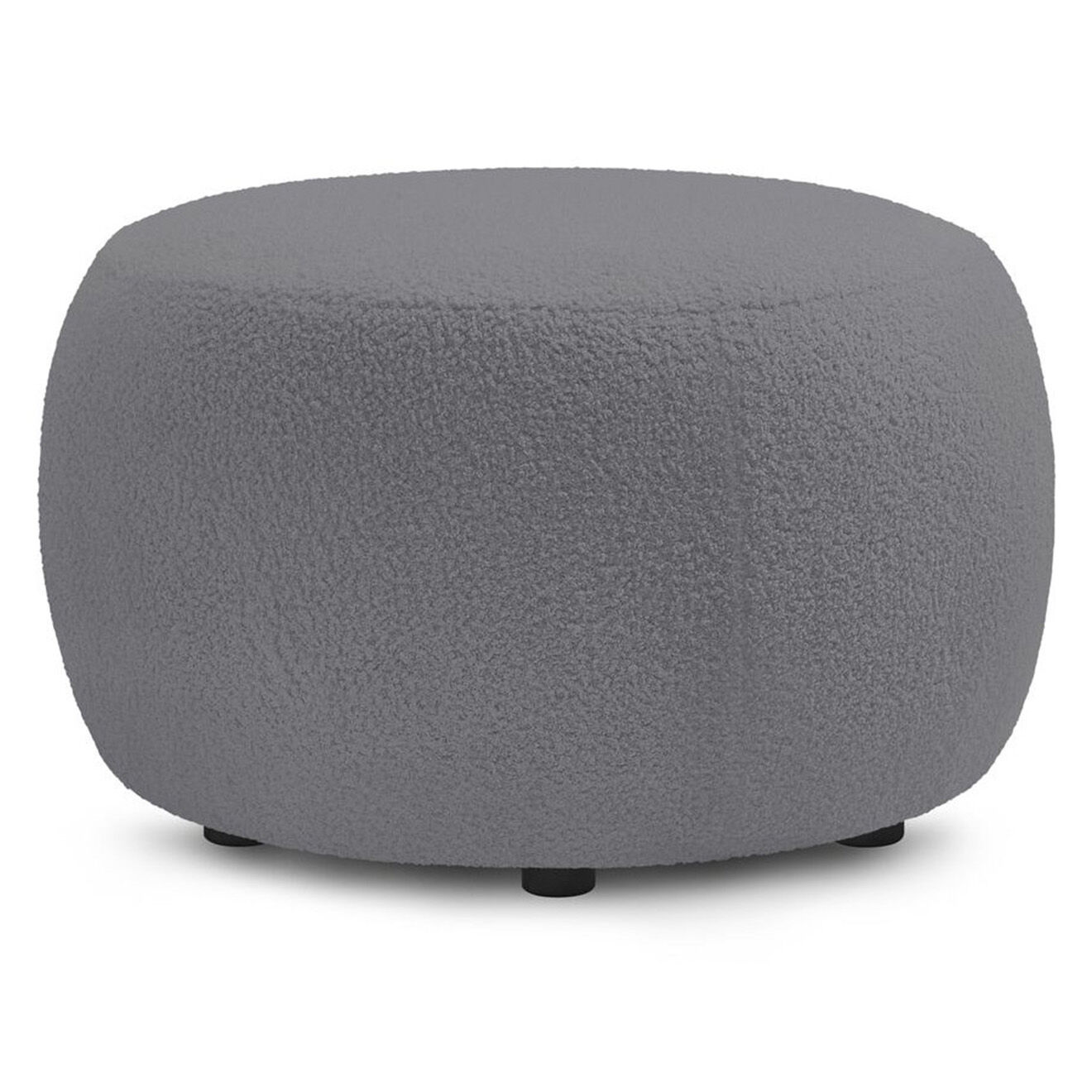Bobochic Pouf bouclette rond Envy gris foncé - D.69x44 cm