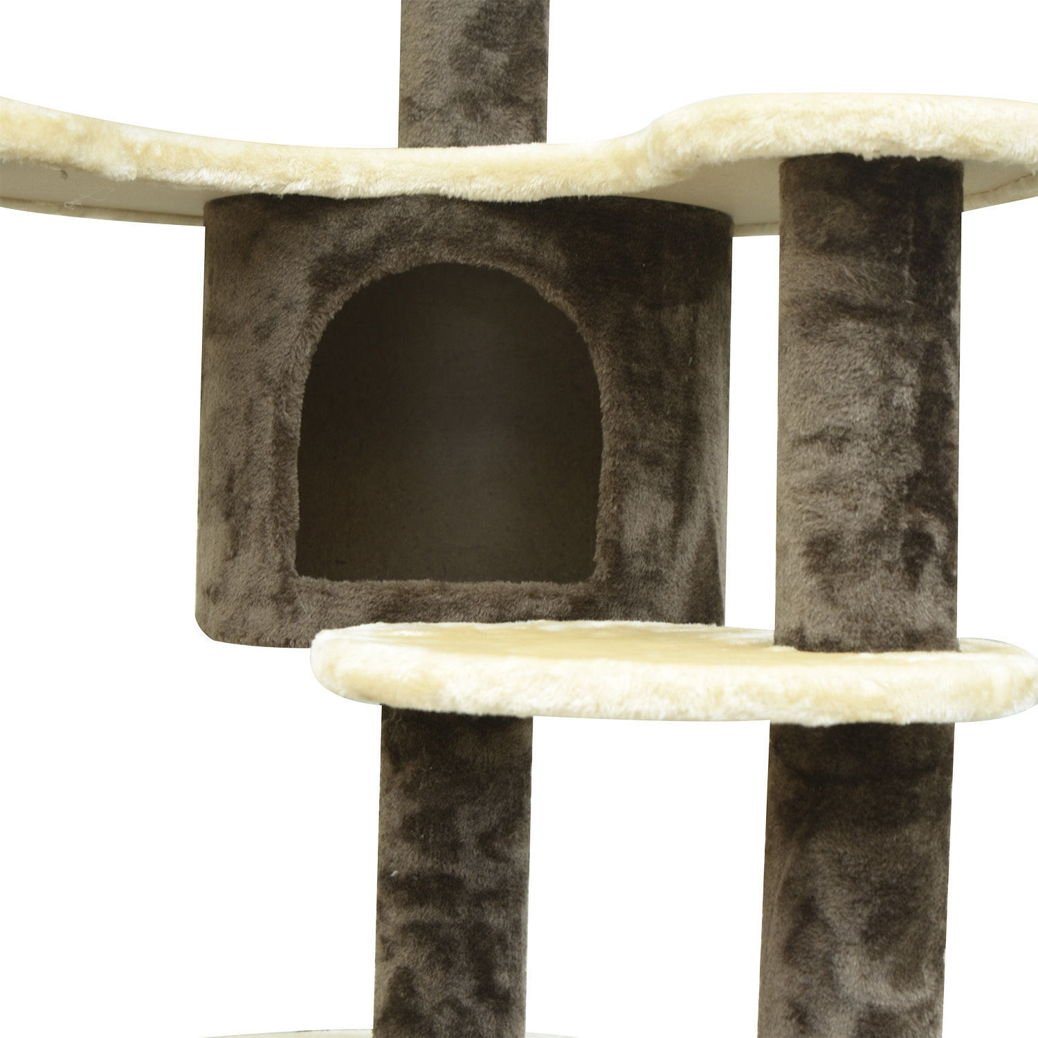 PawHut Katzenbaum mit Sisalsäulen cremeweiß, kaffeebraun 65 x 50 x 153 cm (LxBxH)