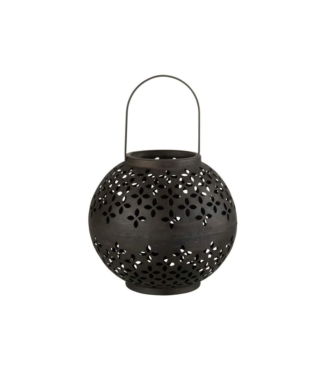 Paris Prix - Lanterne Ronde Métal sévilla 30cm Noir Mat
