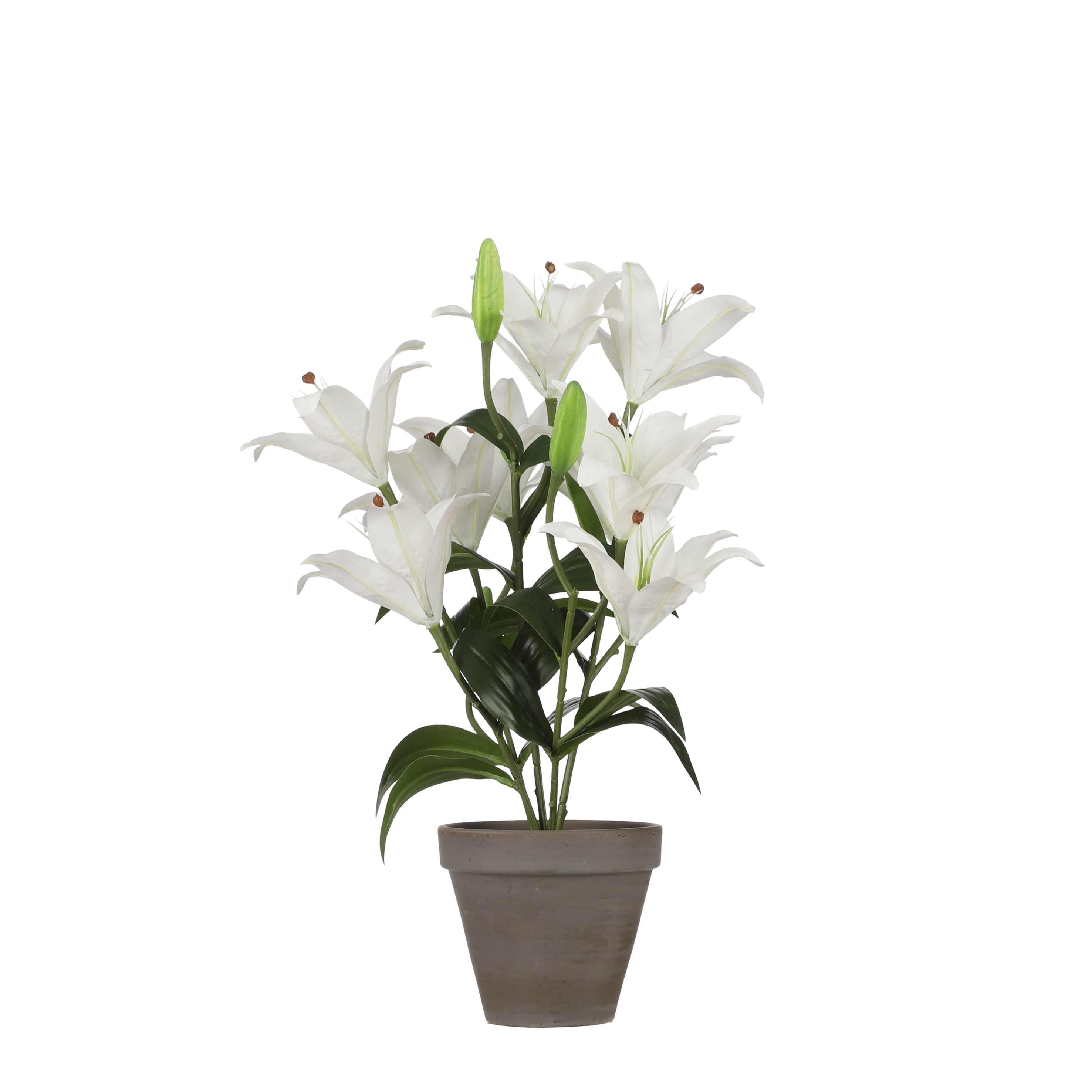 Mica decorations - lis tigré artificielle blanche en pot h47