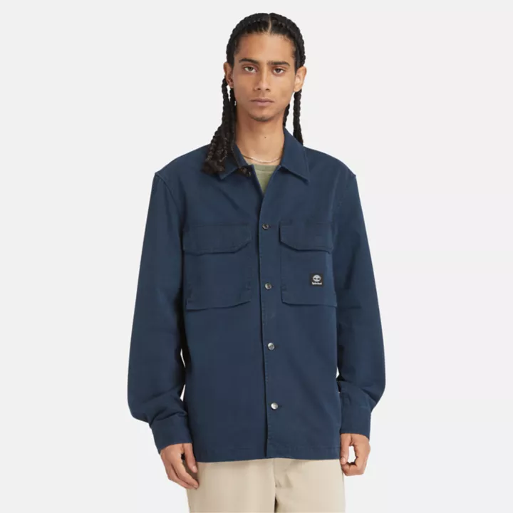 Surchemise aspect délavé pour homme en bleu foncé