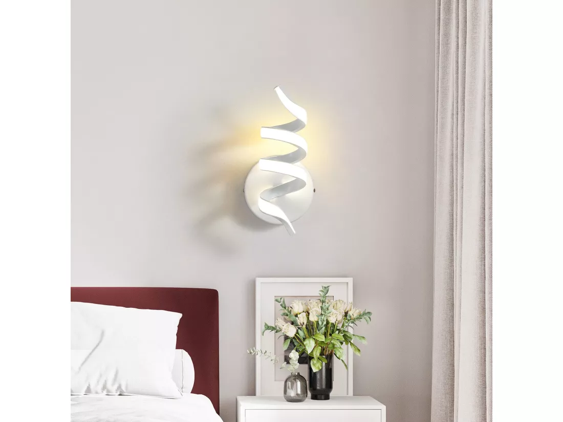 NETTLIFE Applique murale LED d'intérieur noire moderne 7 W pour escalier Blanc chaud 3000 K
