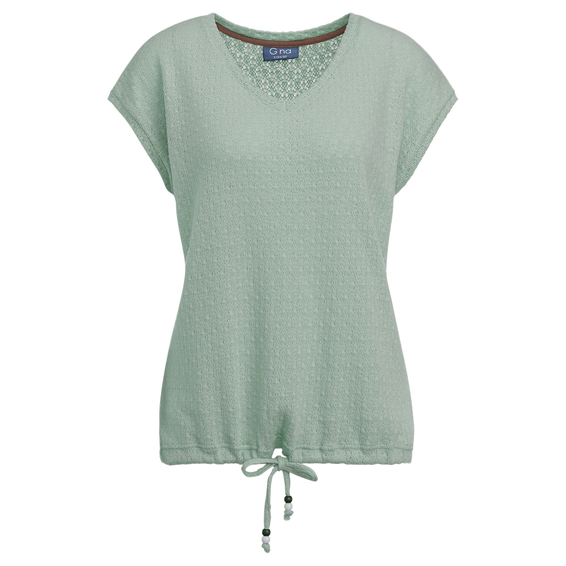 Gina Damen T-Shirt mit Knotendetail salbei
