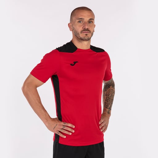 Camiseta de manga curta Joma Championship Vi Rojo Negro