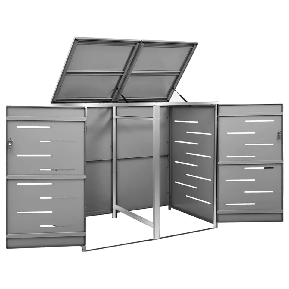 vidaXL - Containerberging - Antraciet - Roestvrij staal - 2 containers