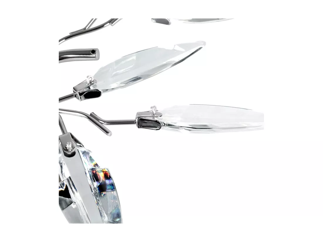 Plafonnier 3 ampoules de max 40 watts e14 design feuilles acryliques lustre lampe de plafond luminaire pour salon chambre transparent 01_0000116