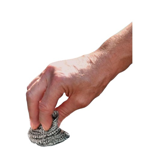 (Ø8x3cm) Edelstahl Scheuer Schwamm Küchen Reinigungs Schrubber Grill Reiniger Geschirr Reinigungskugel - Silber