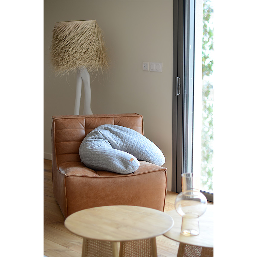 Coussin d'allaitement et de maternité Big Flopsy™ fleur de coton - Gris chiné