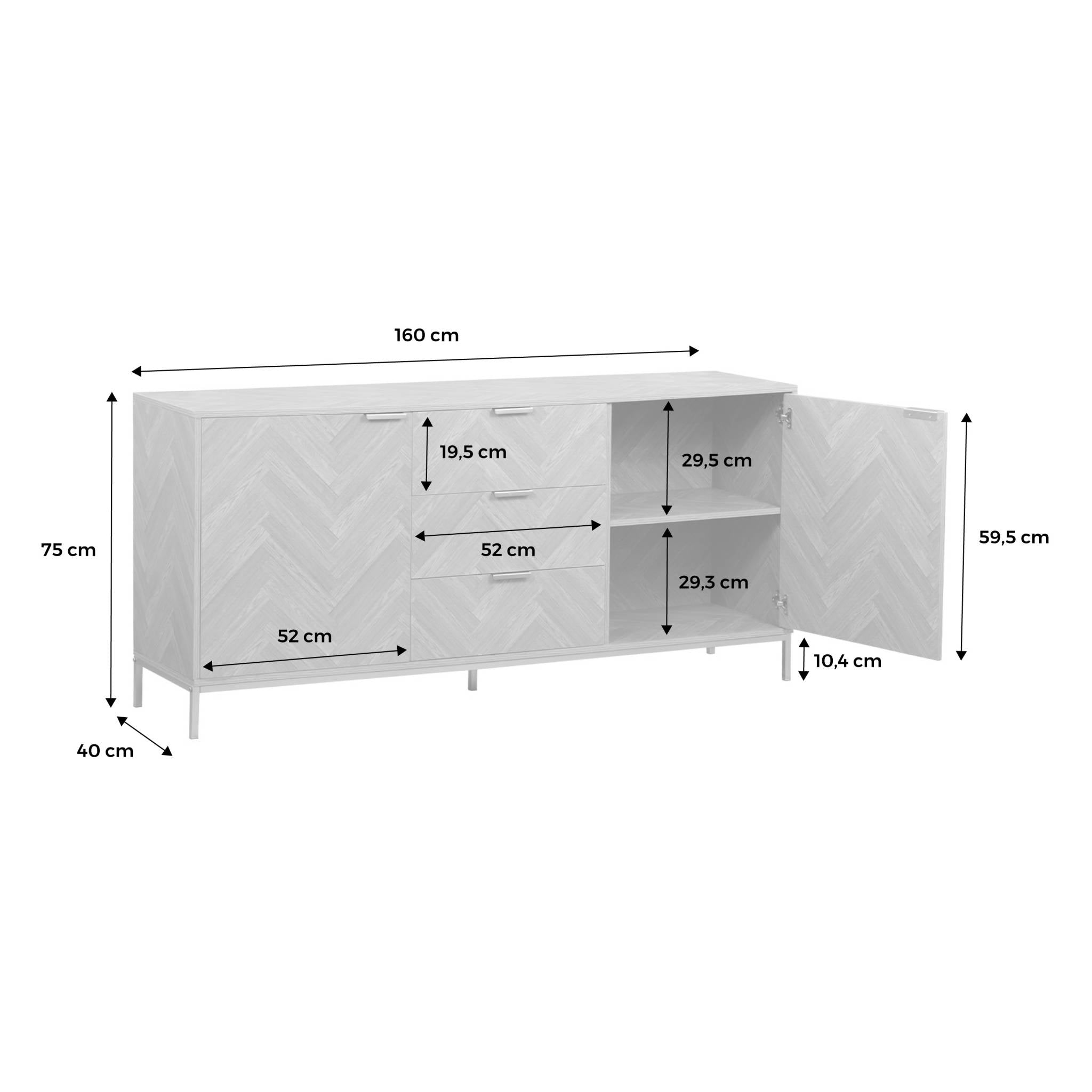 sweeek - Commode met visgraatmotief - Boedapest